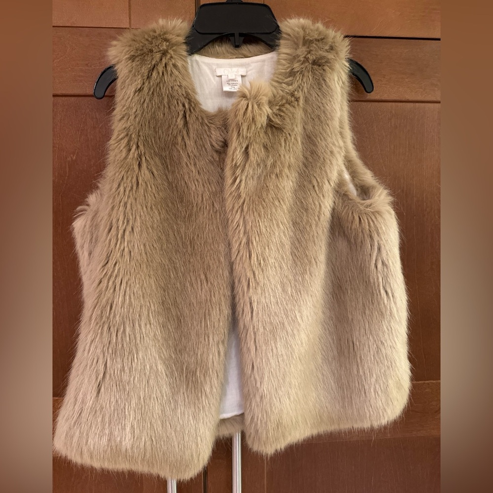 Chloe girls Faux fur vest size 12